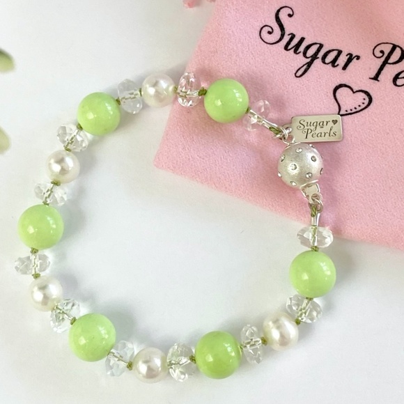 Sugar Pearls Jewelry - Green Turquoise, Pearl & Quartz Bracelet